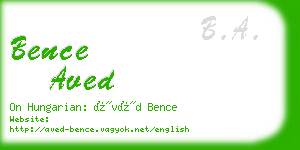 bence aved business card